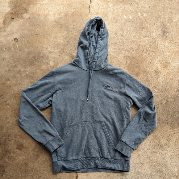 adidas Other - Adidas Essential Pullover Logo Hoodie Stone Blue Pullover Medium